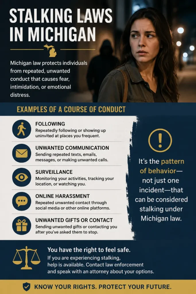 stalking laws in Michigan course of conduct